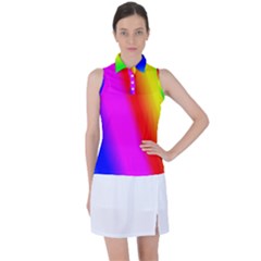 Multi-color-rainbow-background Women s Sleeveless Polo T-shirt by Amaryn4rt