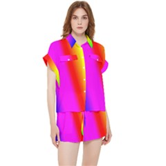 Multi-color-rainbow-background Chiffon Lounge Set by Amaryn4rt