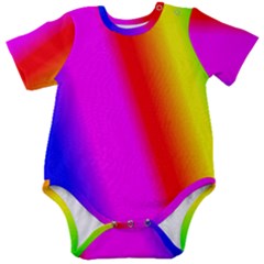 Multi-color-rainbow-background Baby Short Sleeve Bodysuit by Amaryn4rt