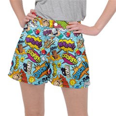 Comic Elements Colorful Seamless Pattern Women s Ripstop Shorts by Amaryn4rt