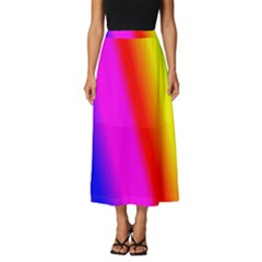 Multi-color-rainbow-background Classic Midi Chiffon Skirt by Amaryn4rt