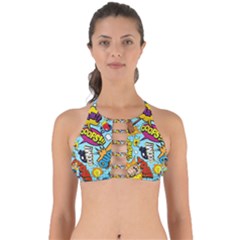 Comic Elements Colorful Seamless Pattern Perfectly Cut Out Bikini Top by Amaryn4rt