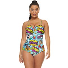 Comic Elements Colorful Seamless Pattern Retro Full Coverage Swimsuit by Amaryn4rt