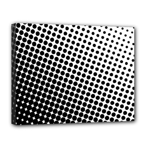 Background-wallpaper-texture-lines Dot Dots Black White Canvas 14  x 11  (Stretched)