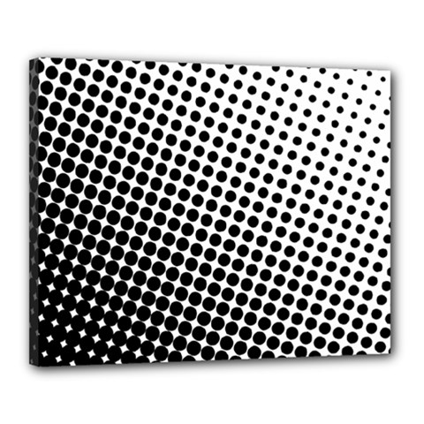 Background-wallpaper-texture-lines Dot Dots Black White Canvas 20  x 16  (Stretched)