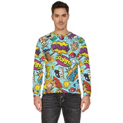 Comic Elements Colorful Seamless Pattern Men s Fleece Sweatshirt by Amaryn4rt