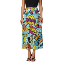 Comic Elements Colorful Seamless Pattern Classic Midi Chiffon Skirt by Amaryn4rt