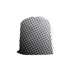 Background-wallpaper-texture-lines Dot Dots Black White Drawstring Pouch (Medium)