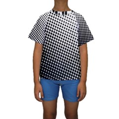 Background-wallpaper-texture-lines Dot Dots Black White Kids  Short Sleeve Swimwear by Amaryn4rt