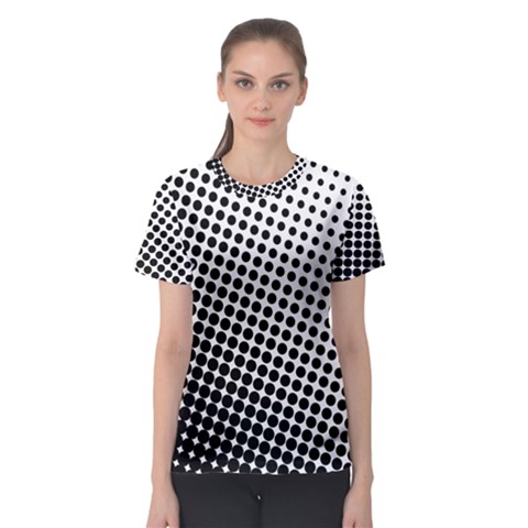 Background-wallpaper-texture-lines Dot Dots Black White Women s Sport Mesh T-shirt by Amaryn4rt