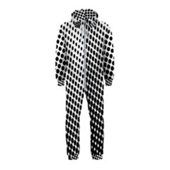 Background-wallpaper-texture-lines Dot Dots Black White Hooded Jumpsuit (Kids)