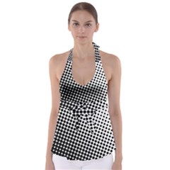 Background-wallpaper-texture-lines Dot Dots Black White Tie Back Tankini Top