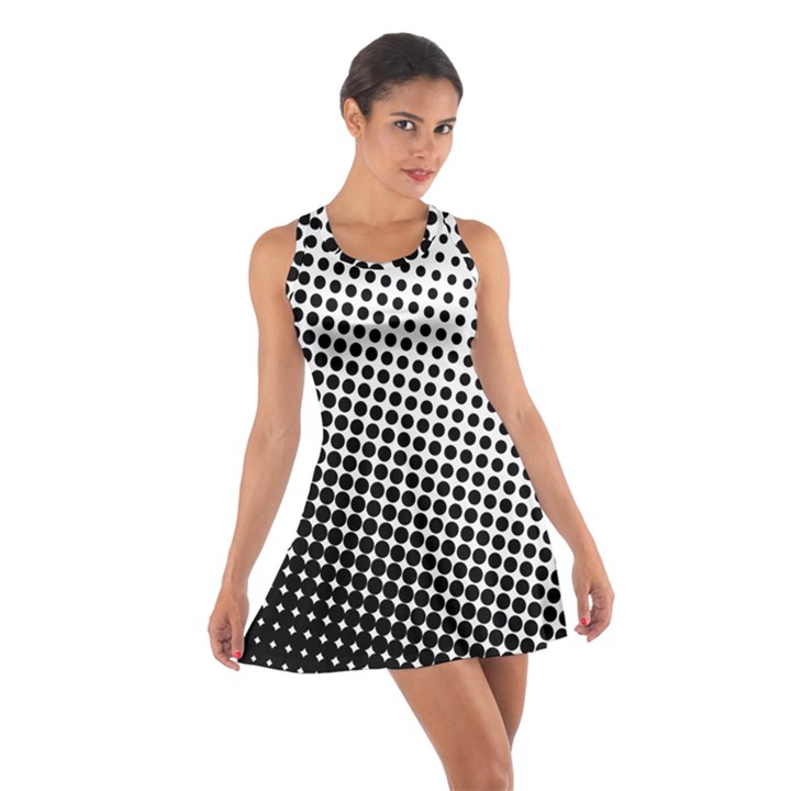 Background-wallpaper-texture-lines Dot Dots Black White Cotton Racerback Dress