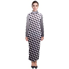 Background-wallpaper-texture-lines Dot Dots Black White Turtleneck Maxi Dress by Amaryn4rt