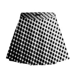 Background-wallpaper-texture-lines Dot Dots Black White Mini Flare Skirt