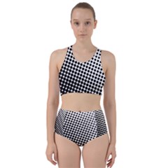 Background-wallpaper-texture-lines Dot Dots Black White Racer Back Bikini Set