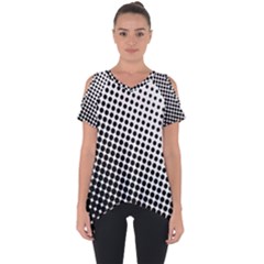 Background-wallpaper-texture-lines Dot Dots Black White Cut Out Side Drop T-shirt by Amaryn4rt