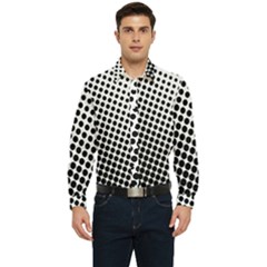 Background-wallpaper-texture-lines Dot Dots Black White Men s Long Sleeve  Shirt