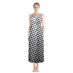 Background-wallpaper-texture-lines Dot Dots Black White Button Up Chiffon Maxi Dress