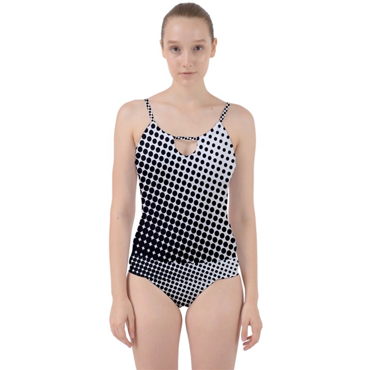 Background-wallpaper-texture-lines Dot Dots Black White Cut Out Top Tankini Set