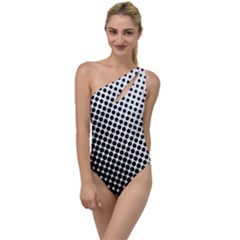 Background-wallpaper-texture-lines Dot Dots Black White To One Side Swimsuit by Amaryn4rt