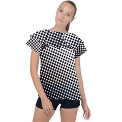 Background-wallpaper-texture-lines Dot Dots Black White Ruffle Collar Chiffon Blouse