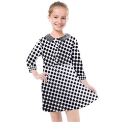 Background-wallpaper-texture-lines Dot Dots Black White Kids  Quarter Sleeve Shirt Dress