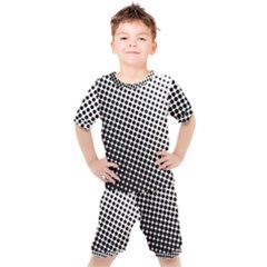 Background-wallpaper-texture-lines Dot Dots Black White Kids  T-shirt And Shorts Set by Amaryn4rt