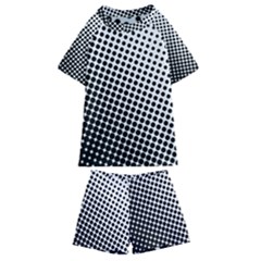 Background-wallpaper-texture-lines Dot Dots Black White Kids  Swim T-shirt And Shorts Set by Amaryn4rt