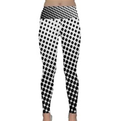 Background-wallpaper-texture-lines Dot Dots Black White Lightweight Velour Classic Yoga Leggings