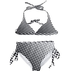 Background-wallpaper-texture-lines Dot Dots Black White Kids  Classic Bikini Set by Amaryn4rt