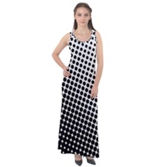 Background-wallpaper-texture-lines Dot Dots Black White Sleeveless Velour Maxi Dress