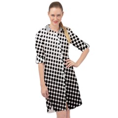 Background-wallpaper-texture-lines Dot Dots Black White Long Sleeve Mini Shirt Dress