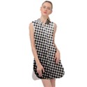 Background-wallpaper-texture-lines Dot Dots Black White Sleeveless Shirt Dress View1