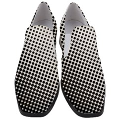 Background-wallpaper-texture-lines Dot Dots Black White Women Slip On Heel Loafers