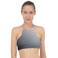 Background-wallpaper-texture-lines Dot Dots Black White Halter Bikini Top by Amaryn4rt