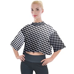 Background-wallpaper-texture-lines Dot Dots Black White Mock Neck T-shirt by Amaryn4rt