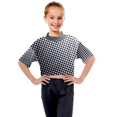 Background-wallpaper-texture-lines Dot Dots Black White Kids Mock Neck T-Shirt