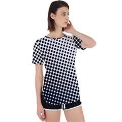 Background-wallpaper-texture-lines Dot Dots Black White Perpetual Short Sleeve T-shirt by Amaryn4rt