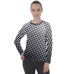 Background-wallpaper-texture-lines Dot Dots Black White Women s Long Sleeve Raglan T-Shirt