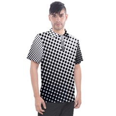 Background-wallpaper-texture-lines Dot Dots Black White Men s Polo T-Shirt