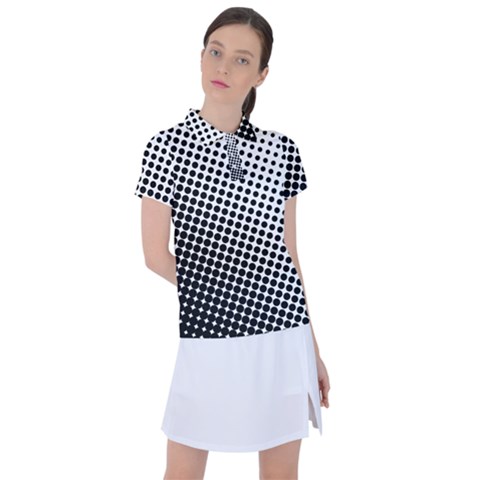 Background-wallpaper-texture-lines Dot Dots Black White Women s Polo T-shirt by Amaryn4rt