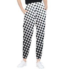 Background-wallpaper-texture-lines Dot Dots Black White Women s Tapered Pants