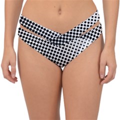 Background-wallpaper-texture-lines Dot Dots Black White Double Strap Halter Bikini Bottoms