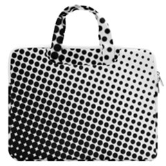 Background-wallpaper-texture-lines Dot Dots Black White Macbook Pro 16  Double Pocket Laptop Bag  by Amaryn4rt