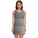 Background-wallpaper-texture-lines Dot Dots Black White Tiered Sleeveless Mini Dress View1