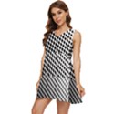 Background-wallpaper-texture-lines Dot Dots Black White Tiered Sleeveless Mini Dress View3