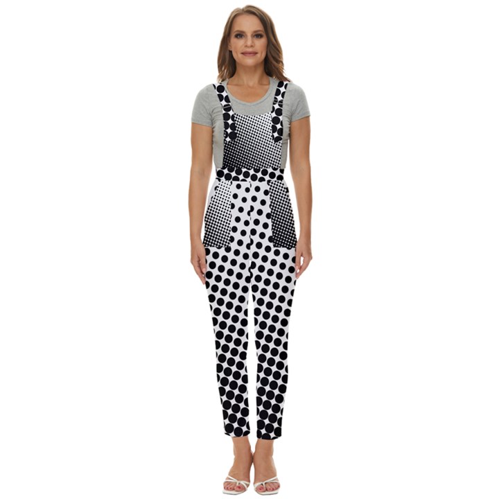 Background-wallpaper-texture-lines Dot Dots Black White Women s Pinafore Overalls Jumpsuit