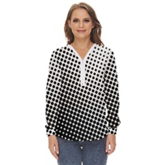 Background-wallpaper-texture-lines Dot Dots Black White Zip Up Long Sleeve Blouse