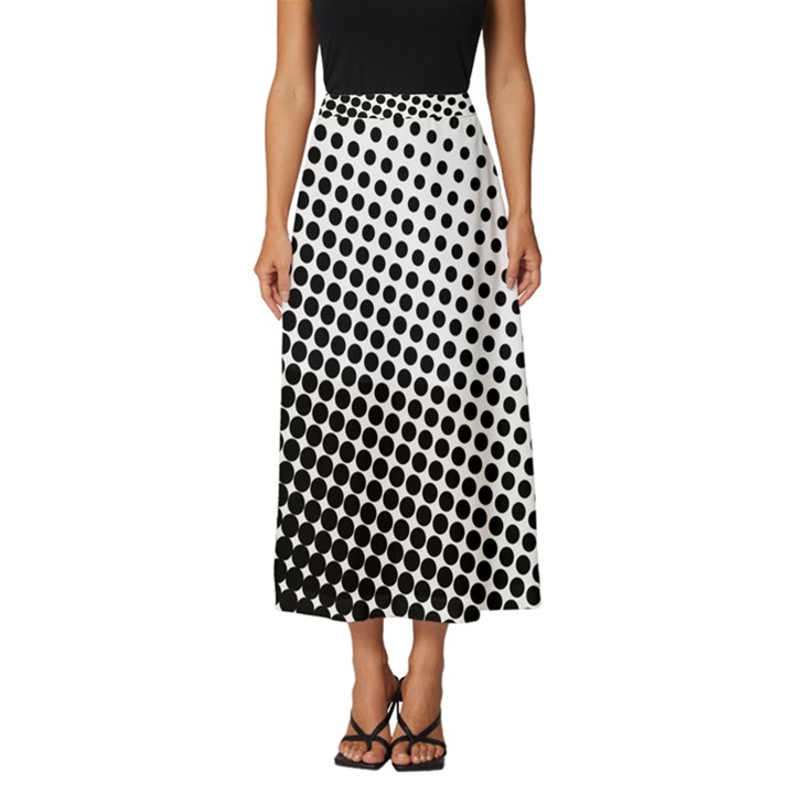 Background-wallpaper-texture-lines Dot Dots Black White Classic Midi Chiffon Skirt